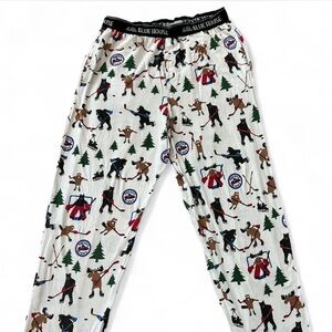 Women’s Pajama Pants - White and Multi Color Hockey Night in the Wild pattern